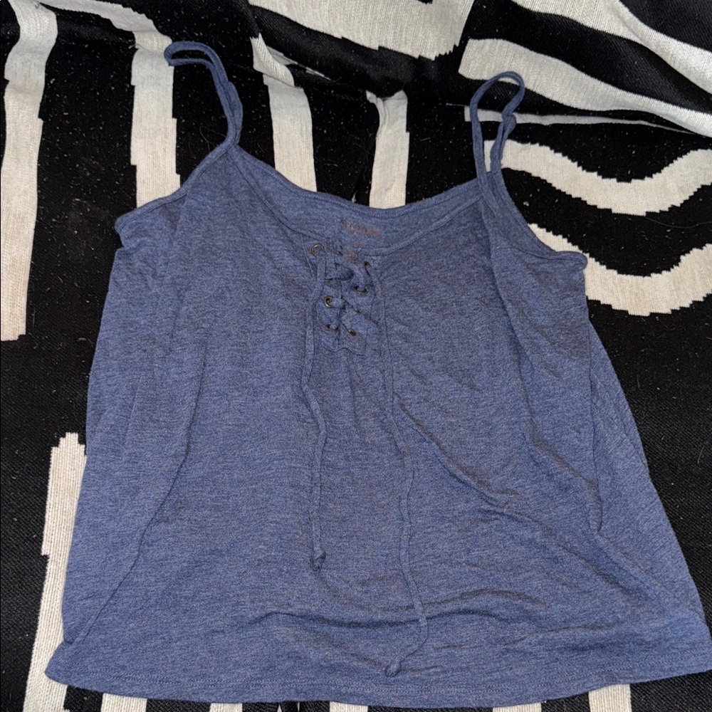 Arizona Jean Company Navy Lace-Up Camisole